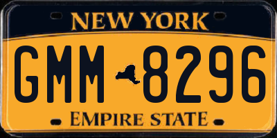 NY license plate GMM8296