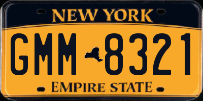 NY license plate GMM8321