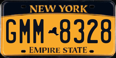 NY license plate GMM8328