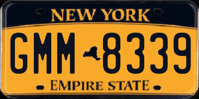 NY license plate GMM8339