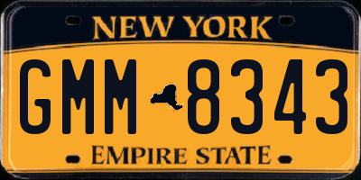 NY license plate GMM8343
