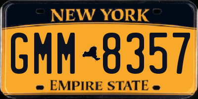NY license plate GMM8357