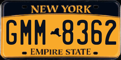 NY license plate GMM8362
