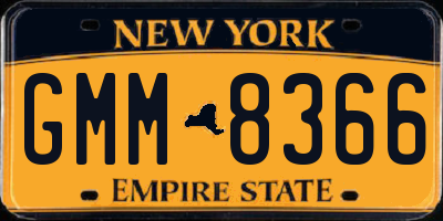 NY license plate GMM8366