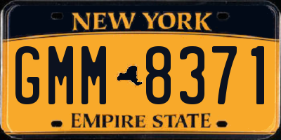 NY license plate GMM8371