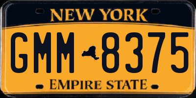 NY license plate GMM8375