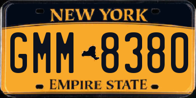 NY license plate GMM8380