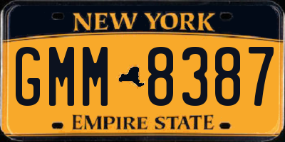 NY license plate GMM8387