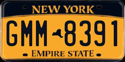 NY license plate GMM8391