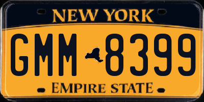 NY license plate GMM8399