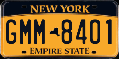 NY license plate GMM8401