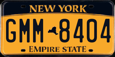 NY license plate GMM8404