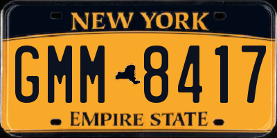 NY license plate GMM8417