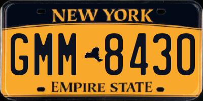 NY license plate GMM8430
