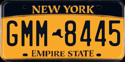 NY license plate GMM8445