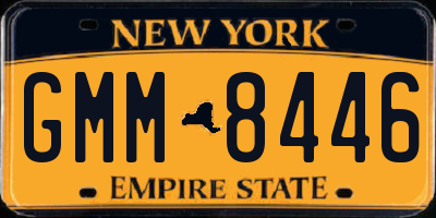 NY license plate GMM8446