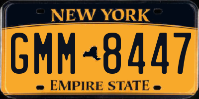NY license plate GMM8447
