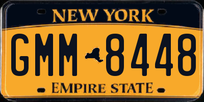 NY license plate GMM8448
