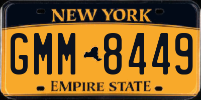 NY license plate GMM8449