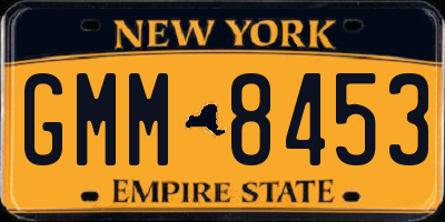 NY license plate GMM8453