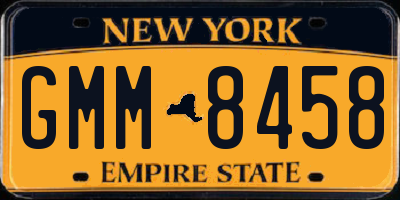 NY license plate GMM8458