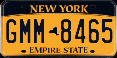 NY license plate GMM8465
