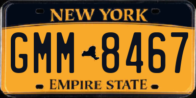 NY license plate GMM8467
