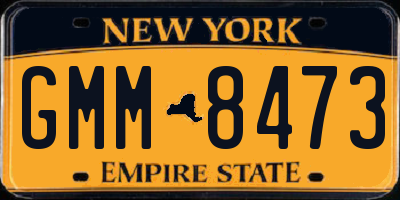 NY license plate GMM8473