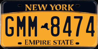 NY license plate GMM8474