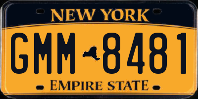 NY license plate GMM8481