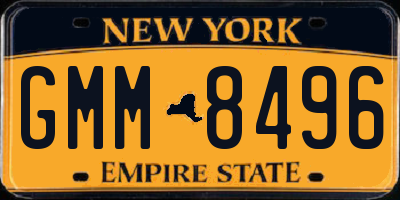 NY license plate GMM8496