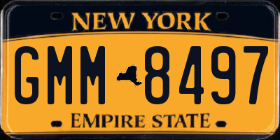 NY license plate GMM8497