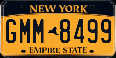NY license plate GMM8499