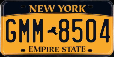 NY license plate GMM8504
