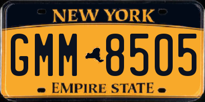 NY license plate GMM8505