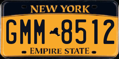 NY license plate GMM8512