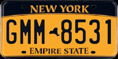 NY license plate GMM8531