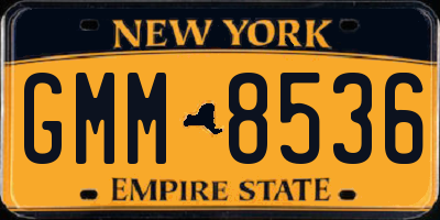 NY license plate GMM8536