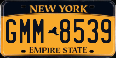 NY license plate GMM8539