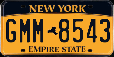 NY license plate GMM8543