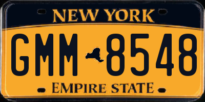 NY license plate GMM8548