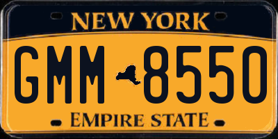 NY license plate GMM8550