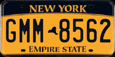 NY license plate GMM8562