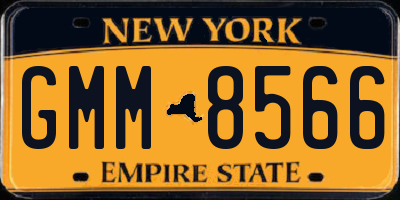 NY license plate GMM8566