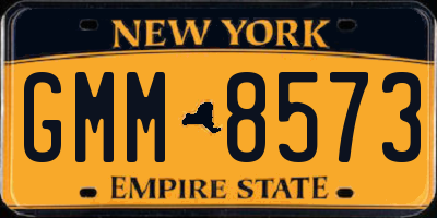 NY license plate GMM8573