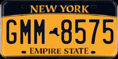 NY license plate GMM8575
