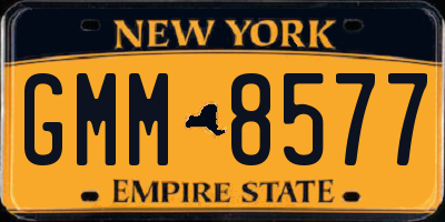NY license plate GMM8577