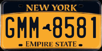 NY license plate GMM8581