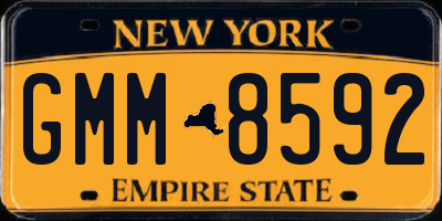 NY license plate GMM8592