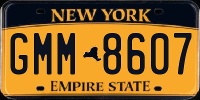 NY license plate GMM8607